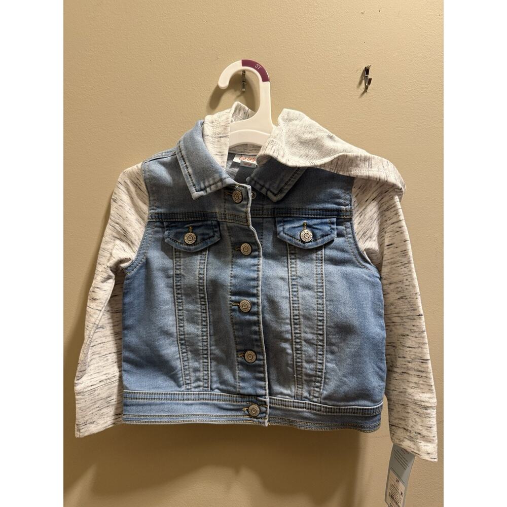 Cat & Jack Jean Jacket With Cat Ear Hood Size 3T